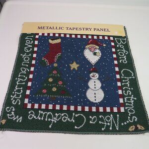 Night Before Christmas  (1) Tapestry Panel Metallic Accents 12"